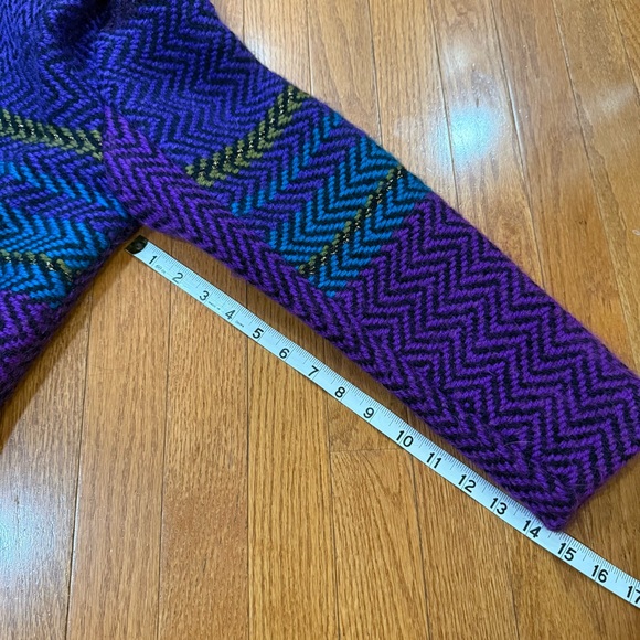 Vintage Fiberworks Handwoven Mohair Jacket Blazer Women’s Large XL Purple Blue - Picture 8 of 8